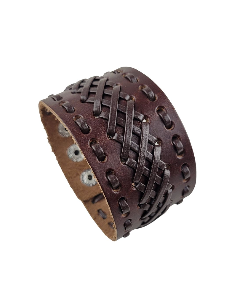 Brazalete Cuero Café X