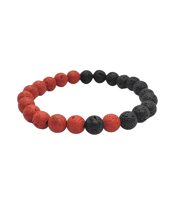 Pulsera Ying Yang Rojo Lava Volcánica