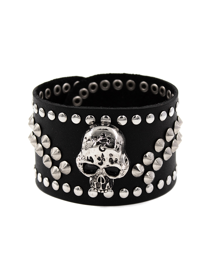 Brazalete Calavera Tachas