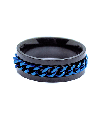 Anillo Spinner Cadena Azul