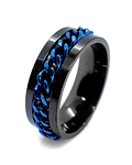 Anillo Spinner Cadena Azul