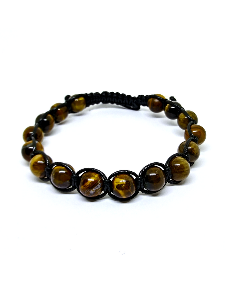 Pulsera Ojo De Tigre Tejido Ajustable