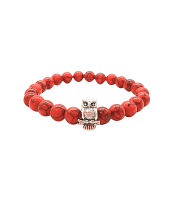 Pulsera Buho Howlita Roja