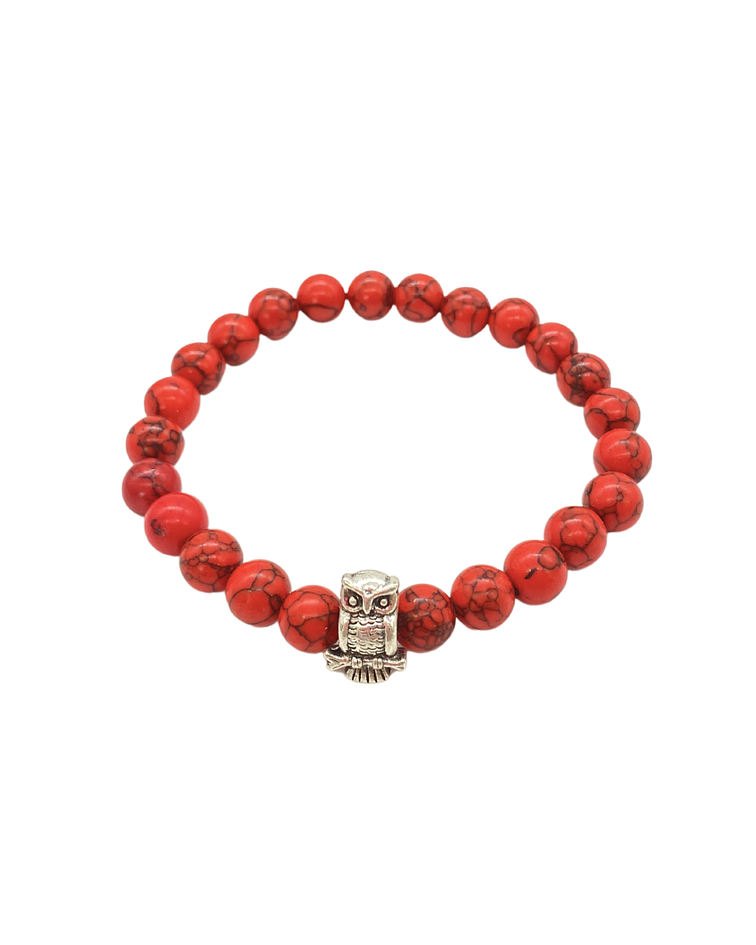 Pulsera Buho Howlita Roja