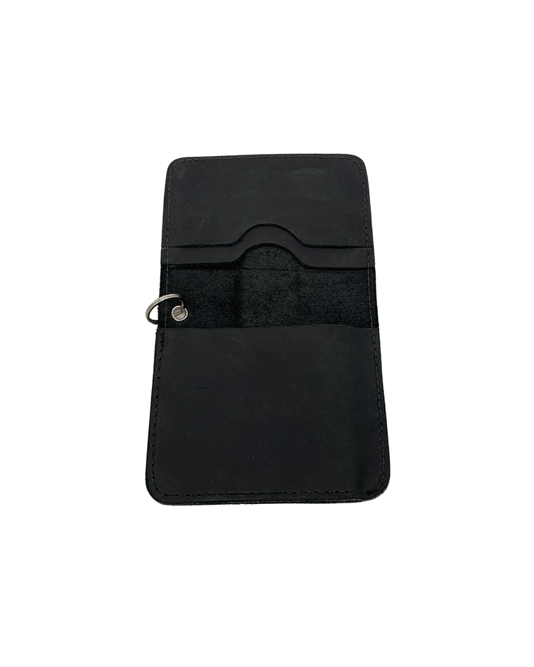 Billetera Leather Minimal Black con Cadena