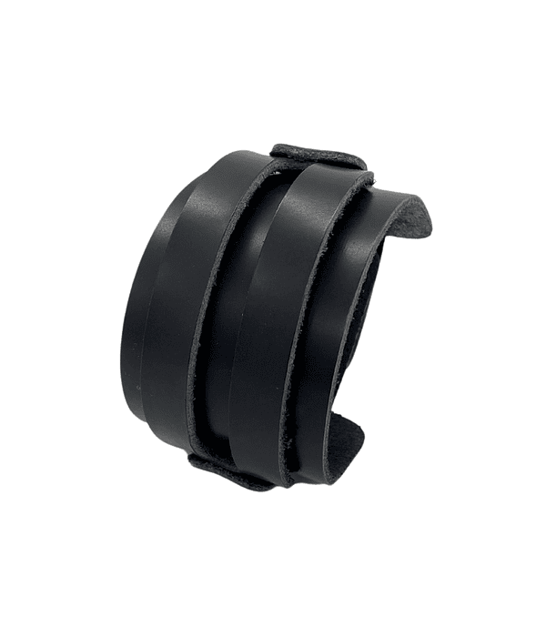 Brazalete Cuero Negro Ajustable