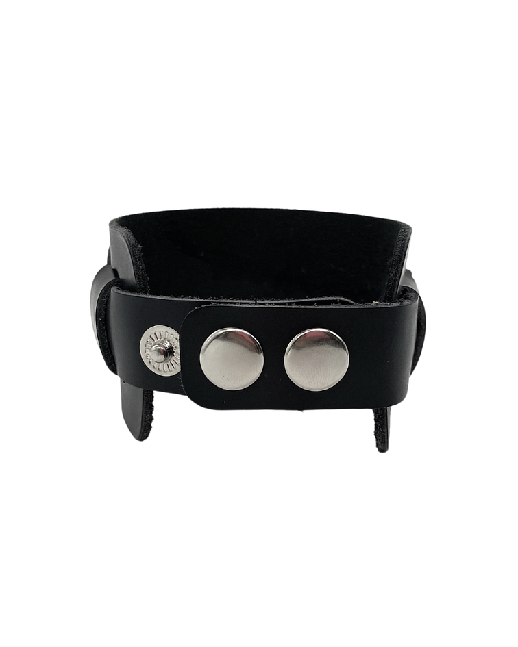 Brazalete Cuero Negro Ajustable