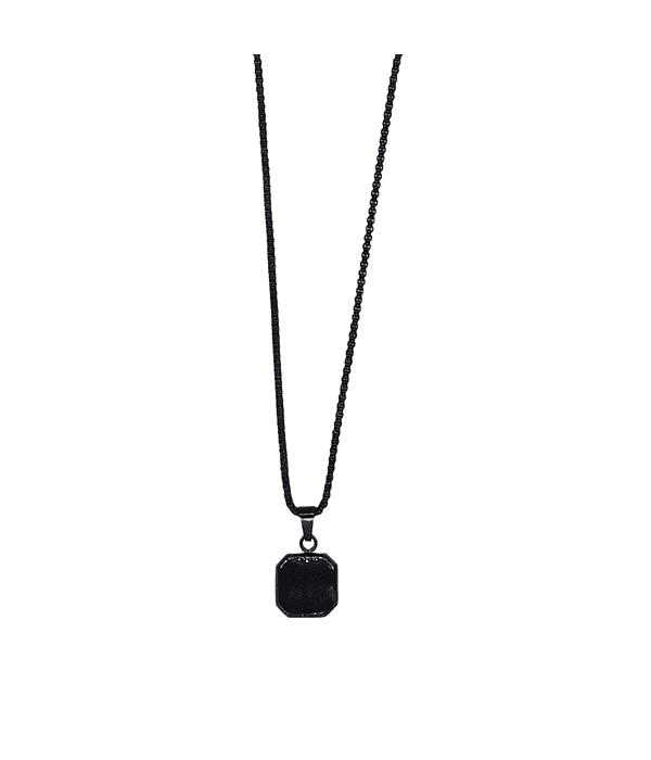 Collar Minimal Medalla Negra