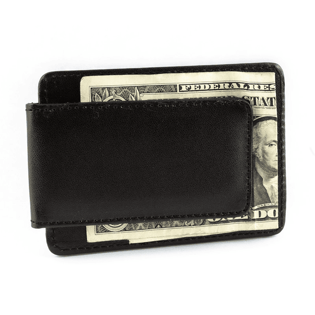 Clip Wallet Cuero Color Negro