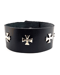 Brazalete Cuero Ironcross, Color Negro