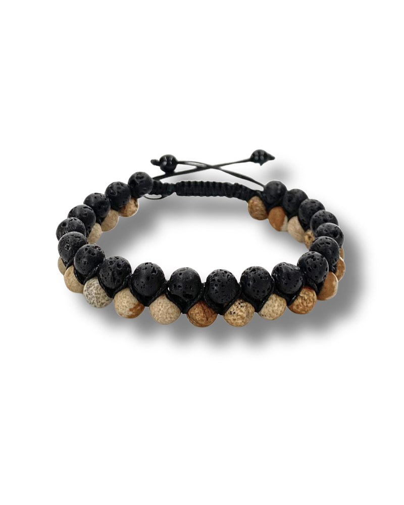 Pulsera Doble Núcleo Ancestral [Tierra, Fuego, Agua]