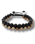 Pulsera Doble Núcleo Ancestral [Tierra, Fuego, Agua]