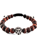 Pulsera Ojo De Tigre Rojo Velvet León