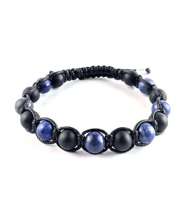 Pulsera Lapislazuli Turmalina Tejido Completo