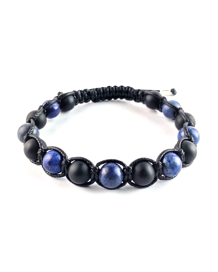 Pulsera Lapislazuli Turmalina Tejido Completo