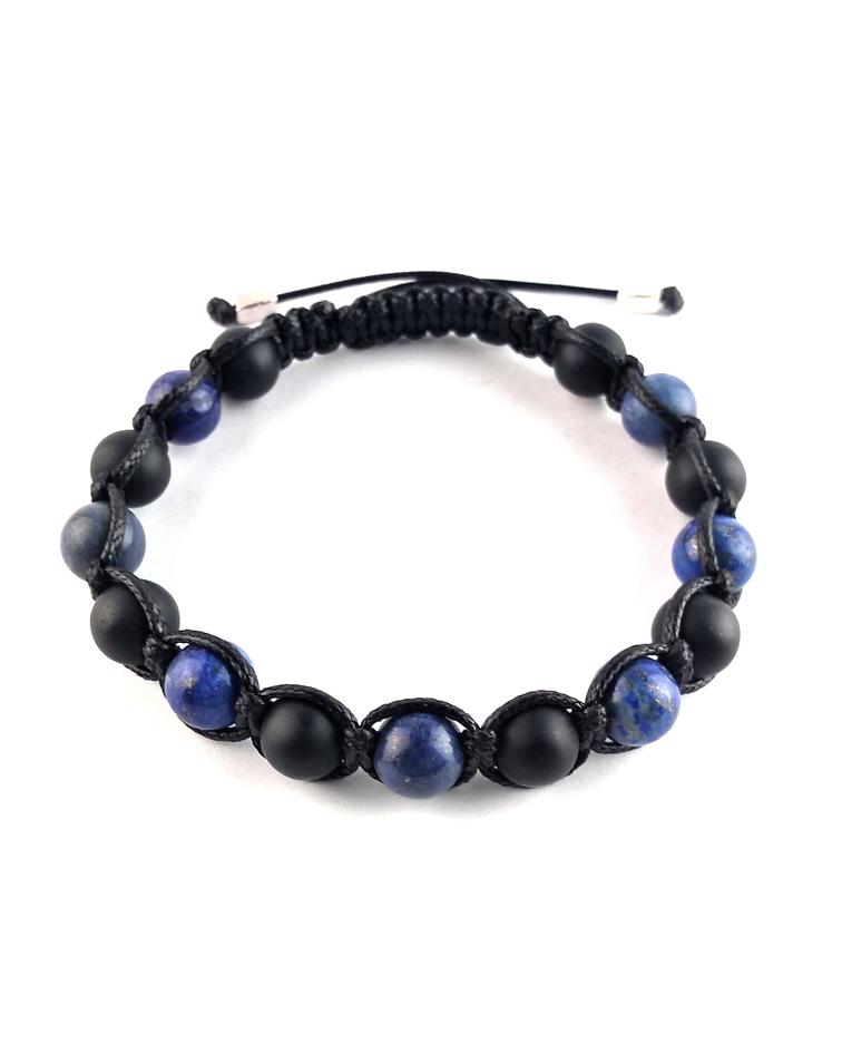 Pulsera Lapislazuli Turmalina Tejido Completo