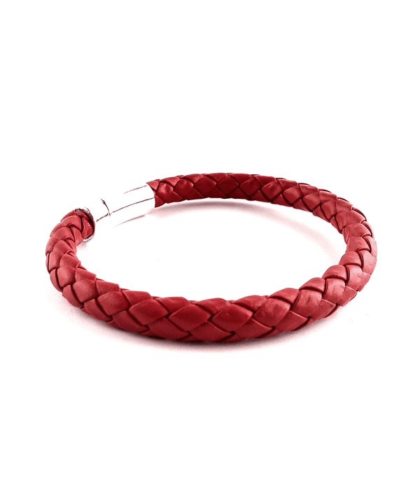 Pulsera Simple Ecocuero Color Rojo