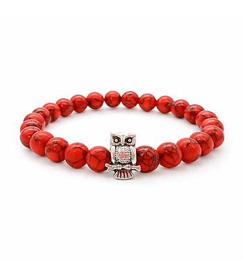 Pulsera Buho Howlita Roja