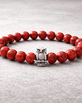 Pulsera Buho Howlita Roja