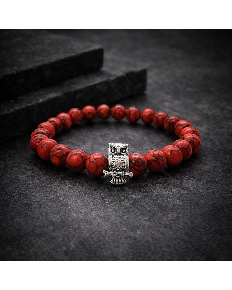 Pulsera Buho Howlita Roja