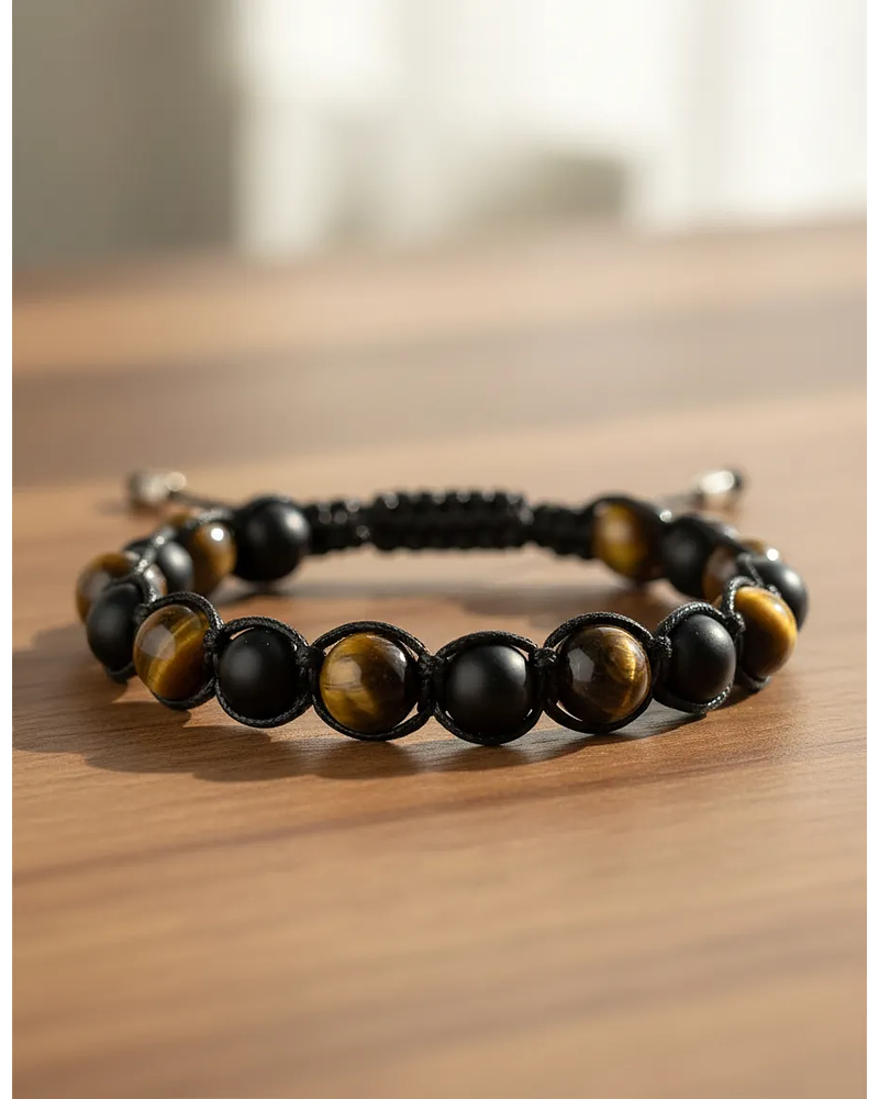 Pulsera Escudo Espiritual [Turmalina - Ojo de Tigre]