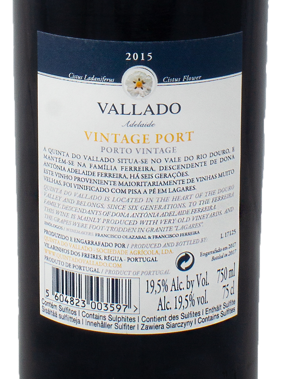 Quinta do Vallado Adelaide Vintage Port 2015 ( 60,00€ / Litro )