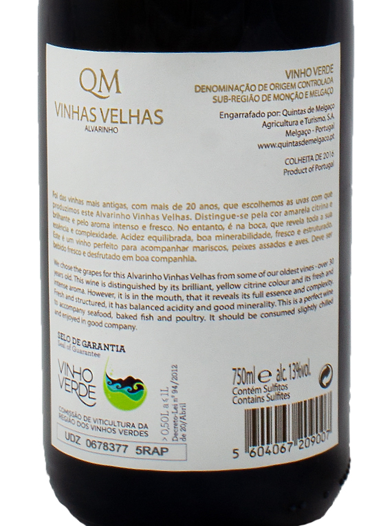 Quintas de Melgaço Vinhas Velhas Alvarinho 2016 (24,00€ / litro) 