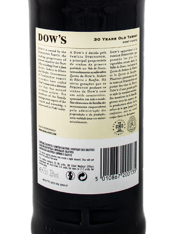 Dow's Tawny 30 Years Old Port (150,67€ / litro)