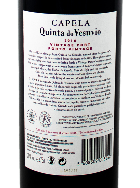 Capela da Quinta do Vesúvio Vintage 2016 ( 194,67€ / Litro )