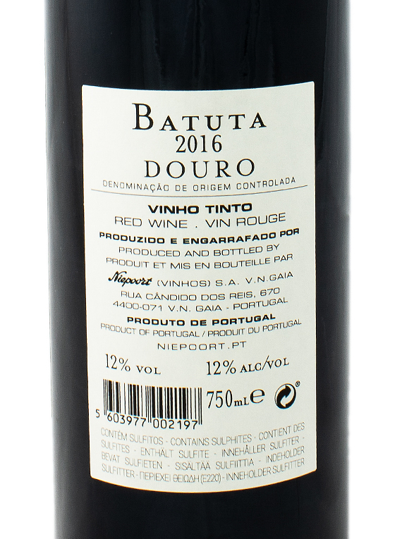 Niepoort Batuta 2016 (120,00€ / litro)