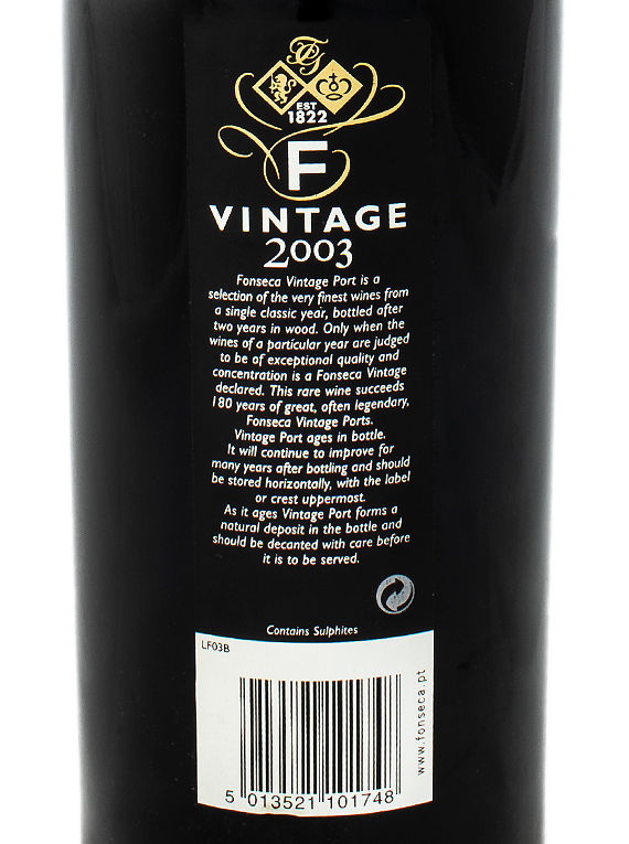 Fonseca Vintage Port 2003 (204,00€ / Litro )