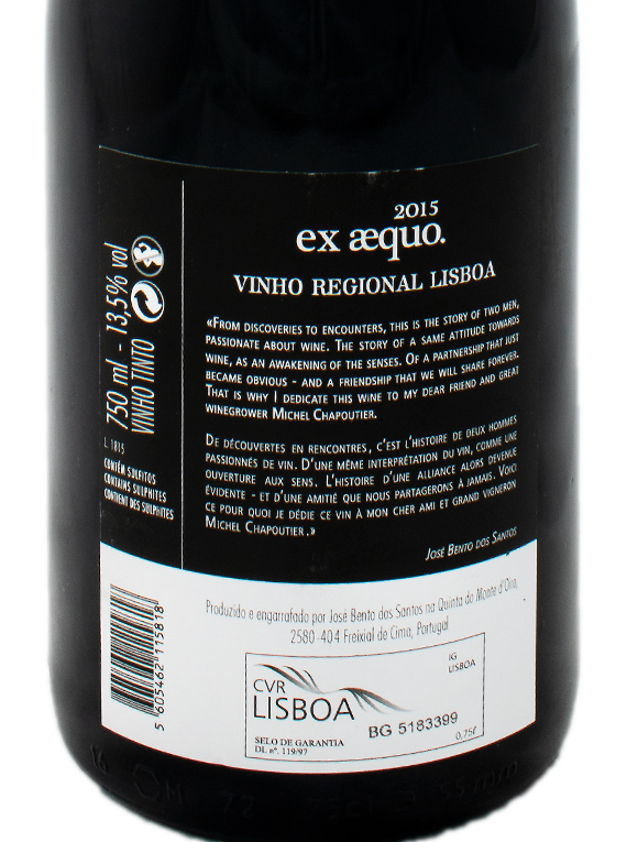 Quinta do Monte d'Oiro Ex Aequo 2015 ( 65,33€ / Litro )