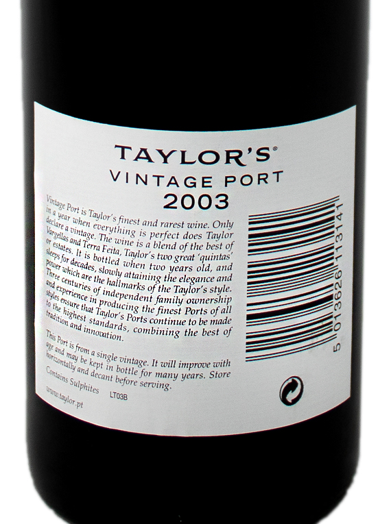 Taylor's Vintage Port 2003 ( 18,67€/ Litro )