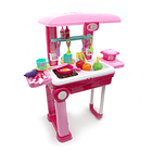 KITCHEN MALETA RODANTE 39 PIEZAS CON SONIDO Y LUCES LITTLE CHEF ROSA 1