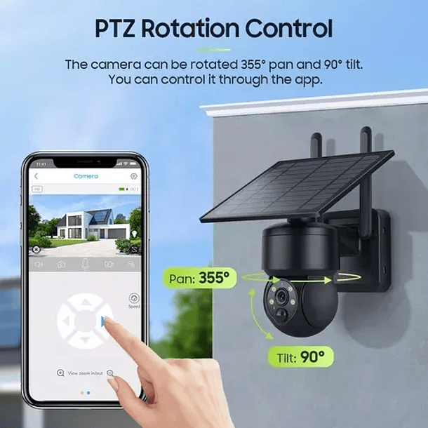 Cámara Vigilancia Ptz Hd 4mpx C/ Panel Solar 4g. 4