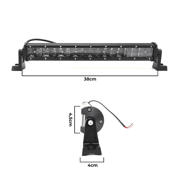 2 Barras Led Rectangular 108w 36led Luz Blanca 4