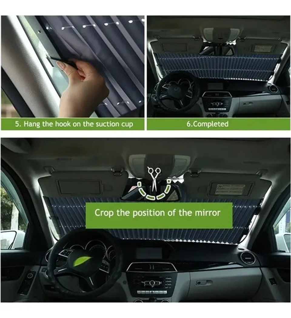 Quitasol Retractil Parasol Enrollable Parabrisas Auto  8