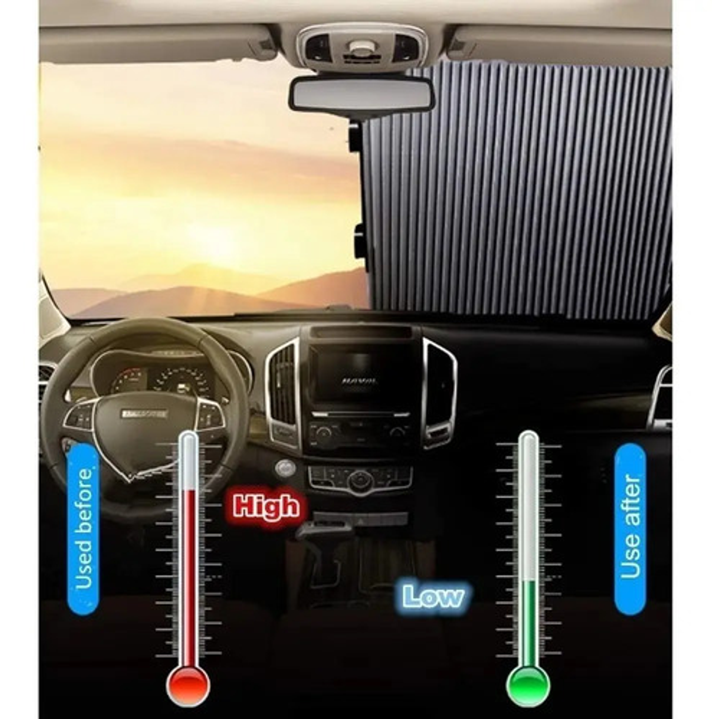 Quitasol Retractil Parasol Enrollable Parabrisas Auto  9