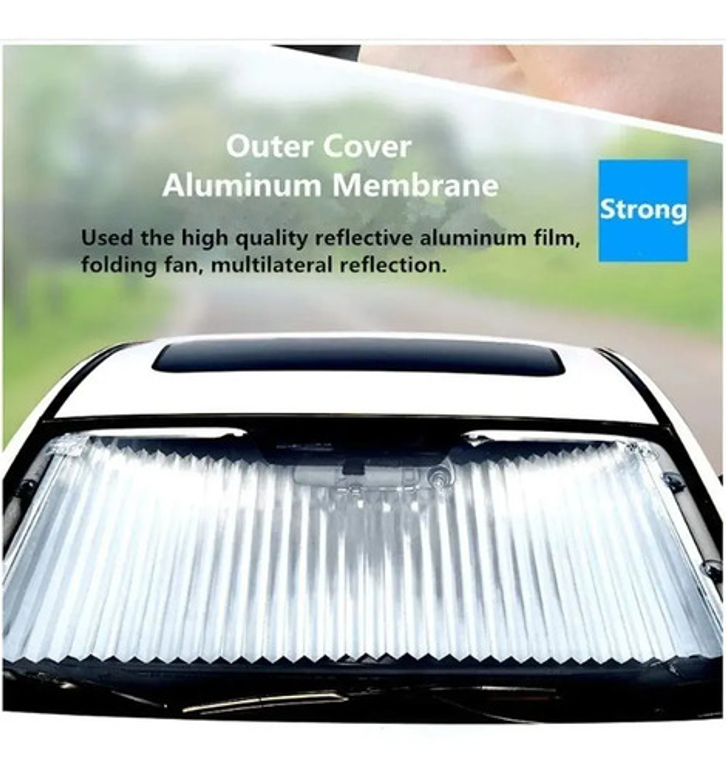 Quitasol Retractil Parasol Enrollable Parabrisas Auto  10