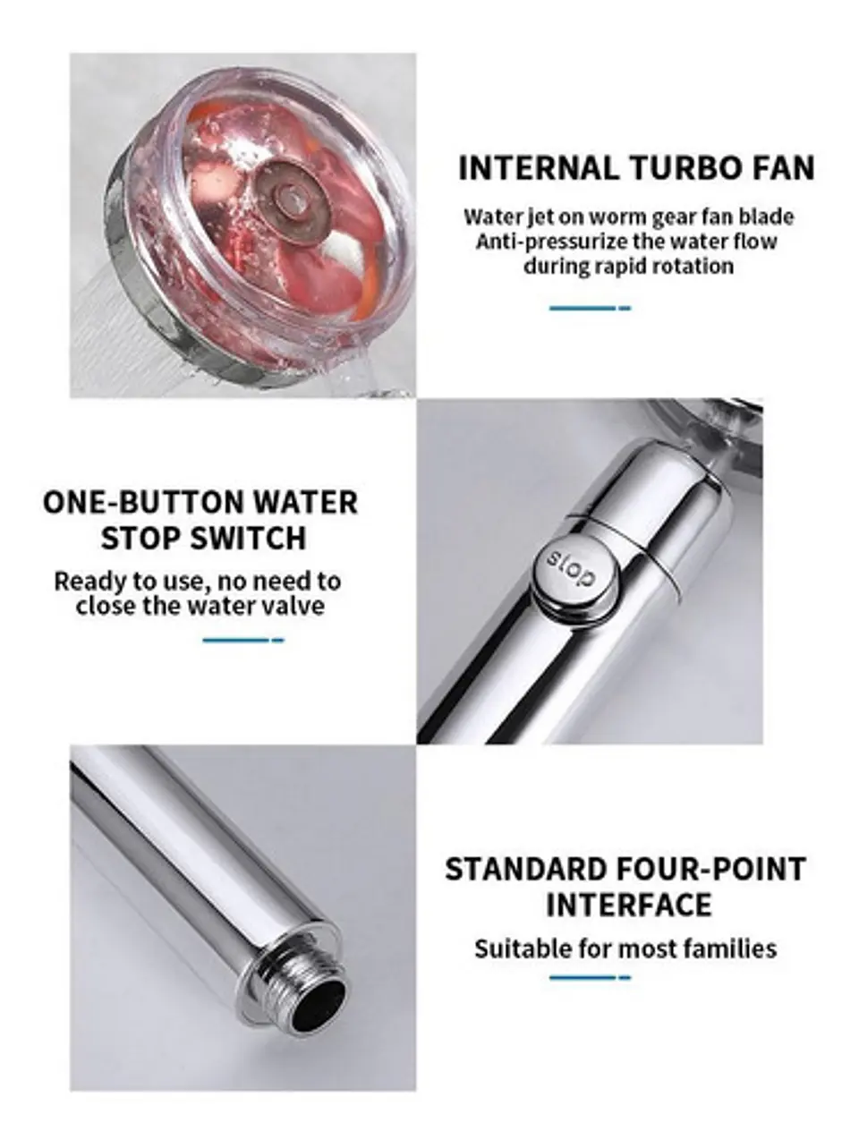  Eco Ducha Spa Cabezal Ducha Cabezal De Ducha Turbo Fan 5