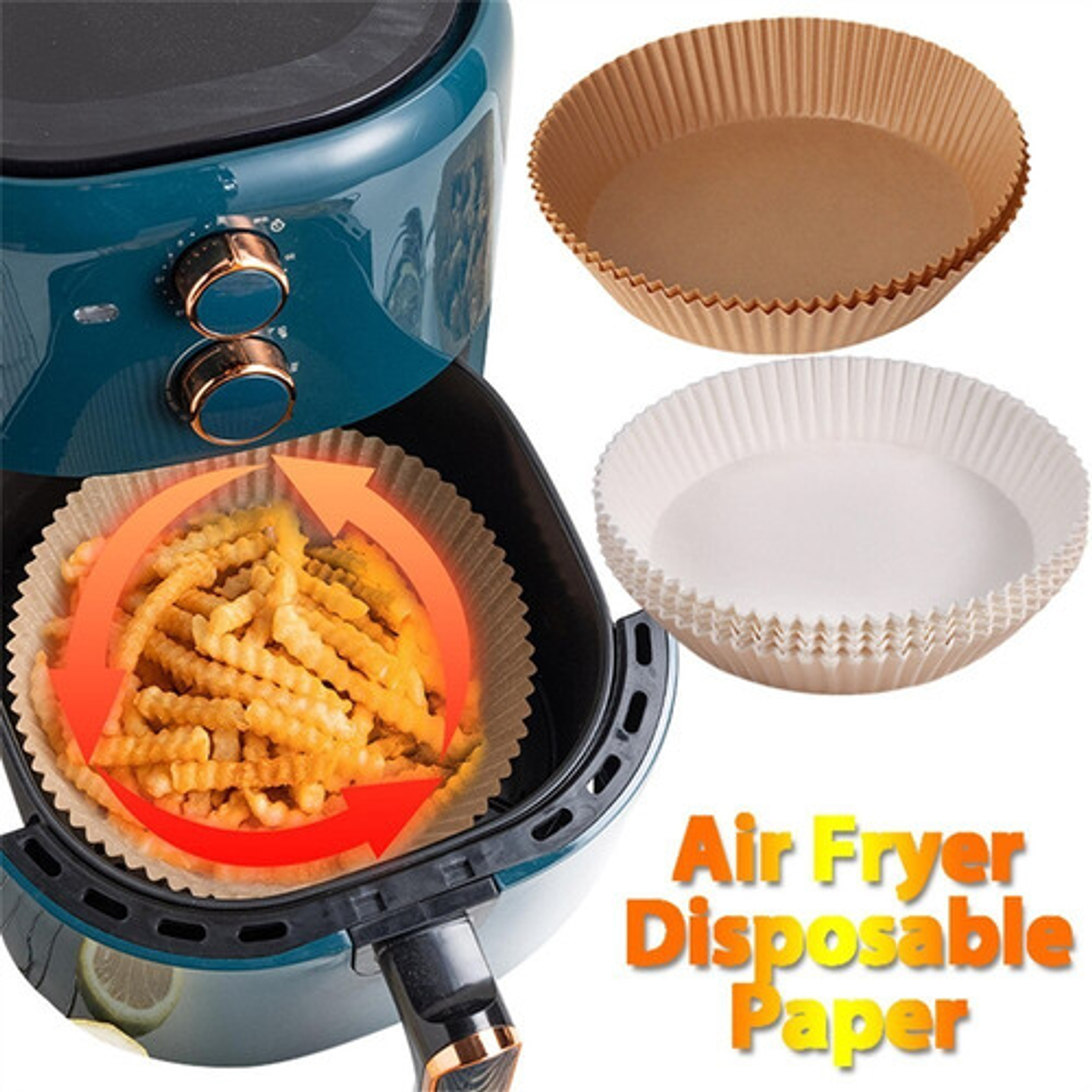 Forros Desechables Antiadherente Freidora 100 Pcs Air Fryer 4