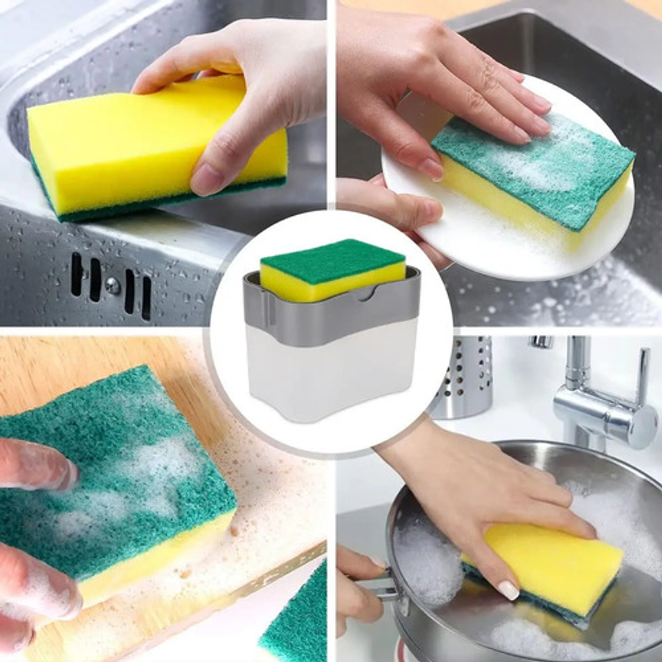 Dispensador Lavaloza Con Soporte De Esponja 2