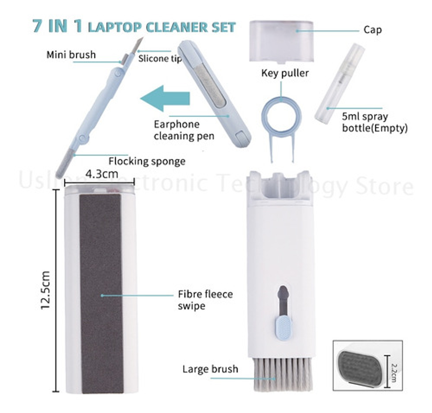 Cepillo Limpiador De Teclado Multifuncion Audifonos Telefono 8