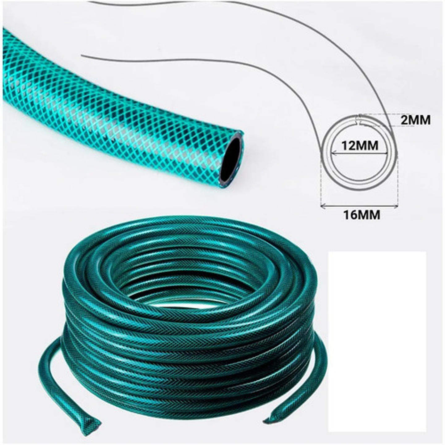 Manguera Riego Thek 1/2 Pulgada 15m Con Pistola Rociadora Verde Oscuro 6