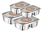 Set 4 Recipientes Herméticos Acero Inoxidable Lunch Box Coci - Miniatura 2