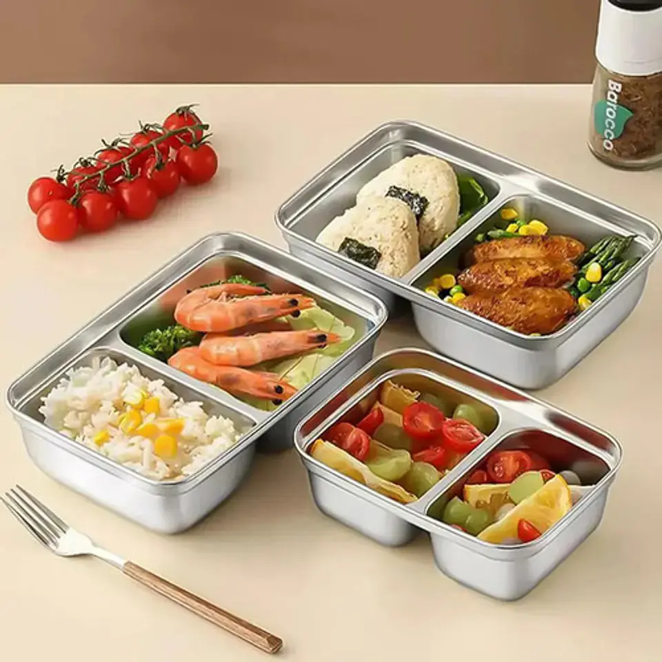 Set 4 Recipientes Herméticos Acero Inoxidable Lunch Box Coci 4