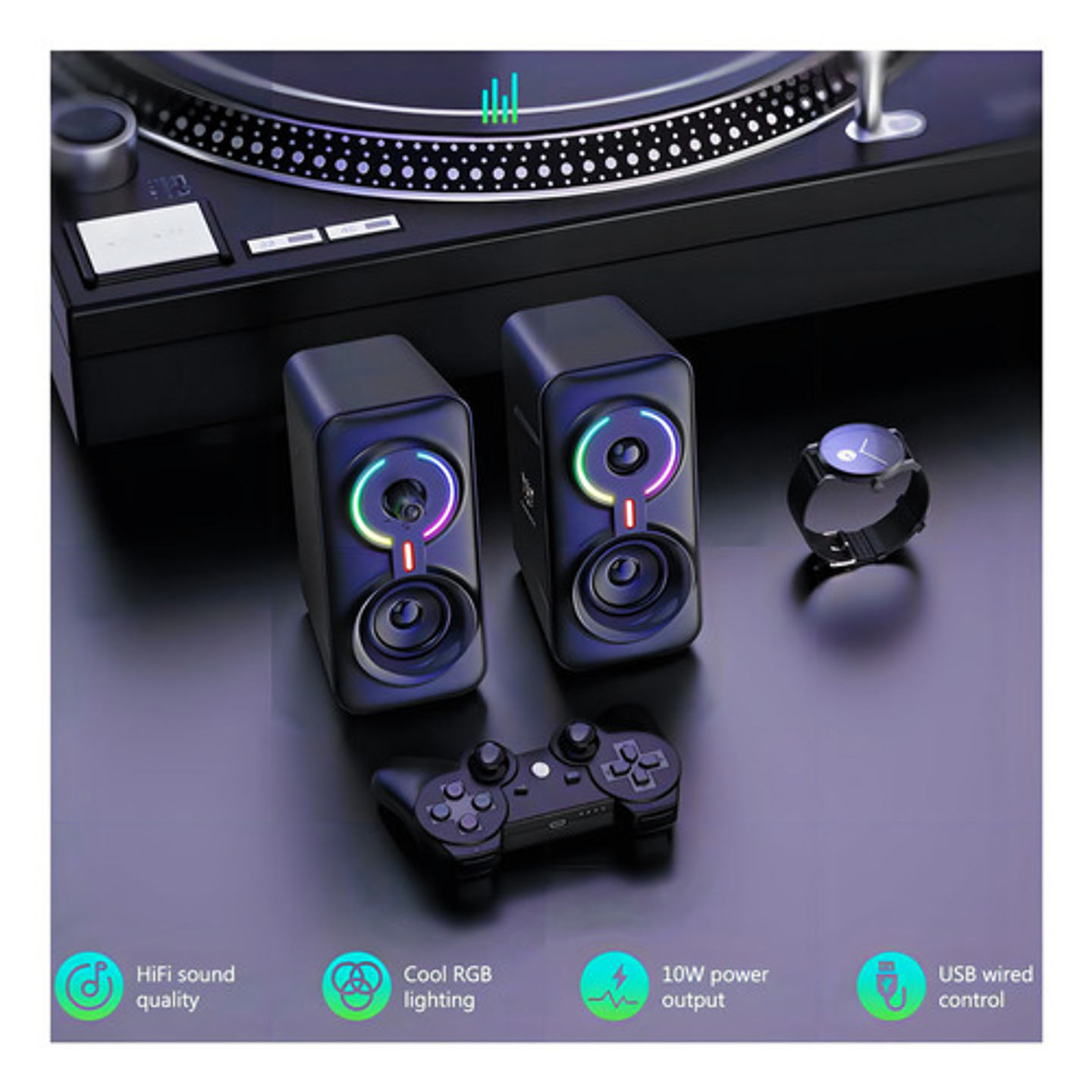 Parlantes Altavoz Onikuma  Rgb Multimedia 10w 2