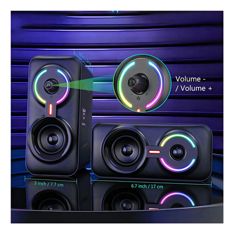 Parlantes Altavoz Onikuma  Rgb Multimedia 10w 3