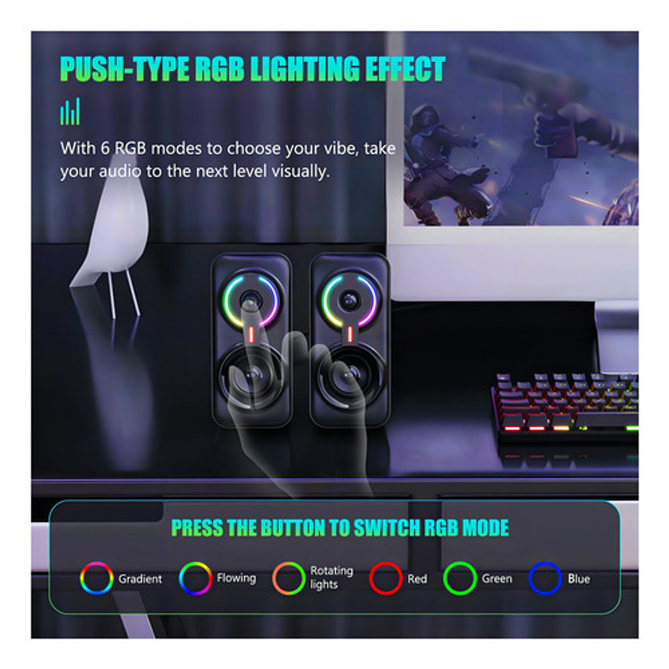 Parlantes Altavoz Onikuma  Rgb Multimedia 10w 6