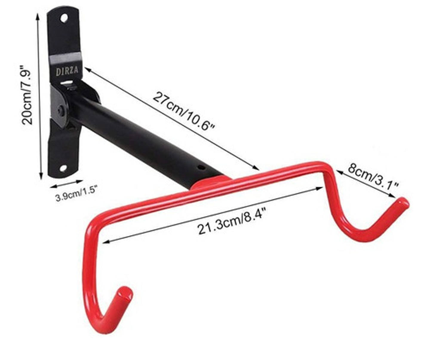 Gancho Pared Bicicleta Aftk Horizontal Acero Inoxidable Rojo 2